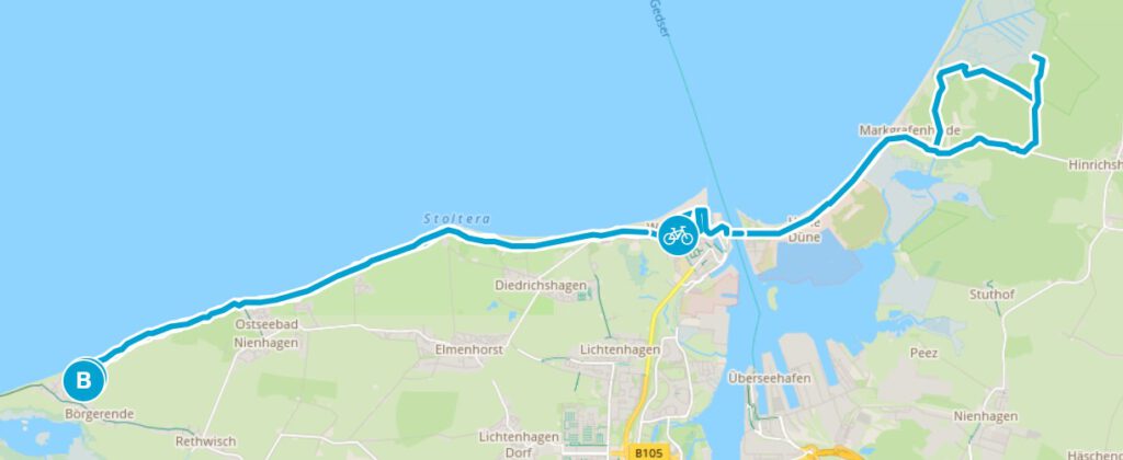 Streckenverlaufskarte der Fahrradtiour