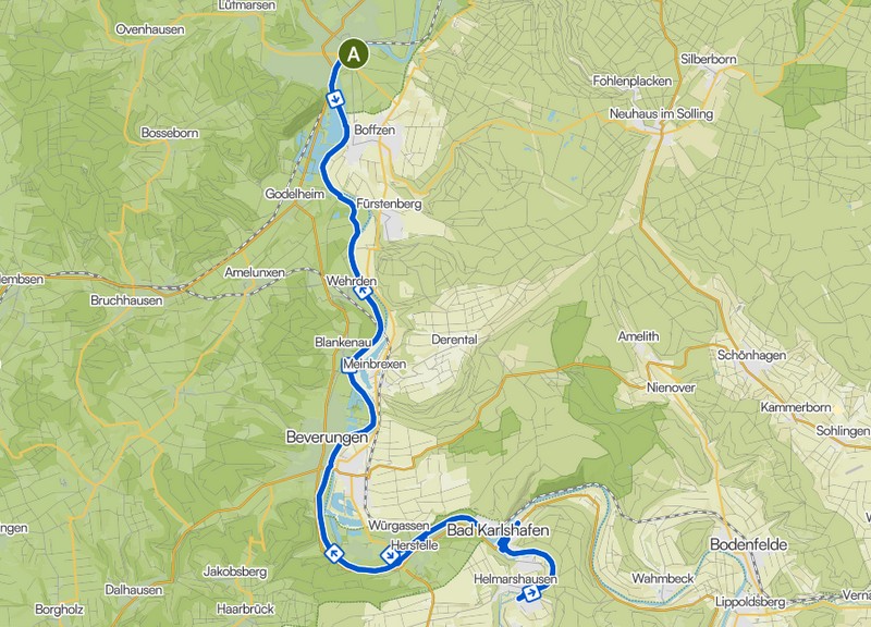 Tourkarte Höxter Bad Karlshafen