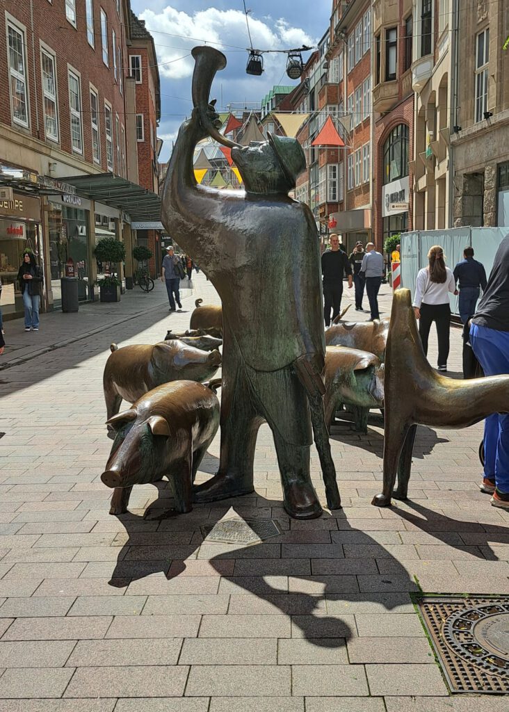 Schweinehirte mit seiner Herde