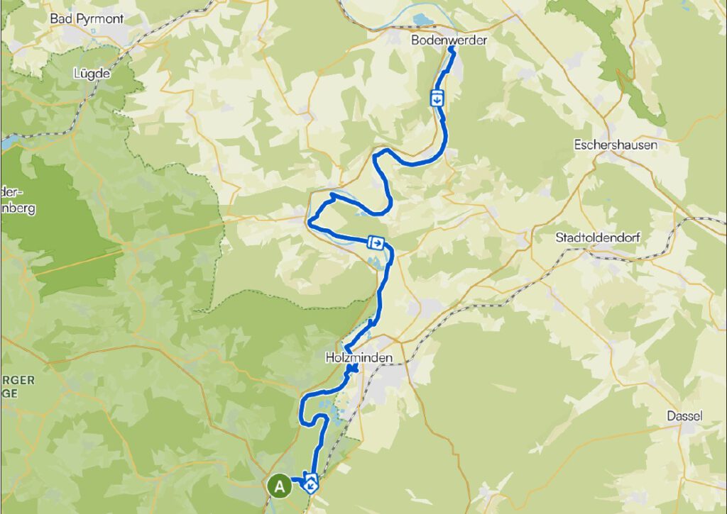 Tourkarte Höxter - Bodenwerder