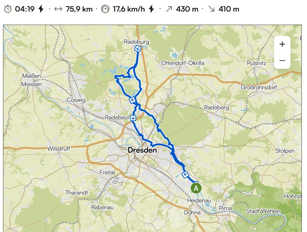 Karte der Fahrradtour